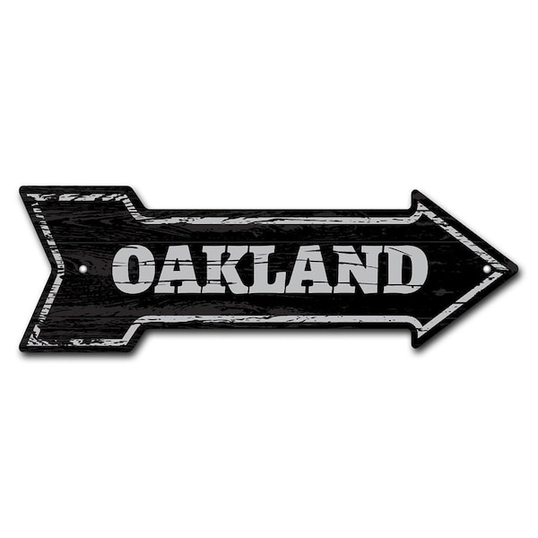 Oakland Arrow Sign Funny Home Decor 36in Wide